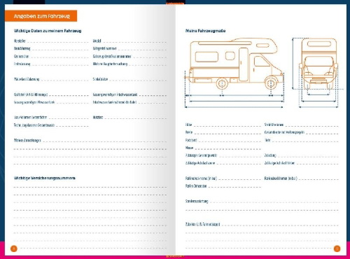 Buchcover und Innenansicht für das Buch: Reise Know-How Wohnmobil-Tourguide Logbuch: Notizbuch für unterwegs