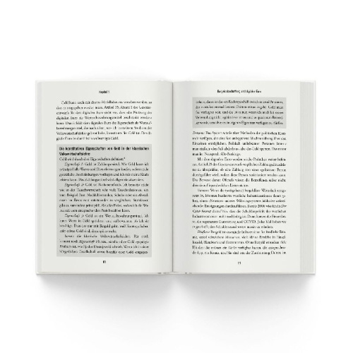 Buchcover und Innenansicht für das Buch: Rettet unser Bargeld