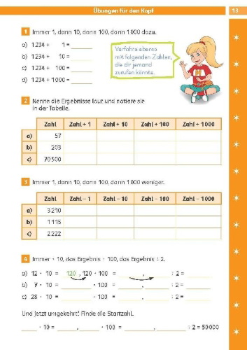 Buchcover und Innenansicht für das Buch: Die Mathe-Helden: Grundrechenarten 4. Klasse