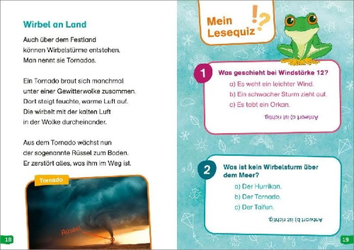 Buchcover und Innenansicht für das Buch: WAS IST WAS Erstes Lesen easy! Band 16. Wie wird das Wetter?