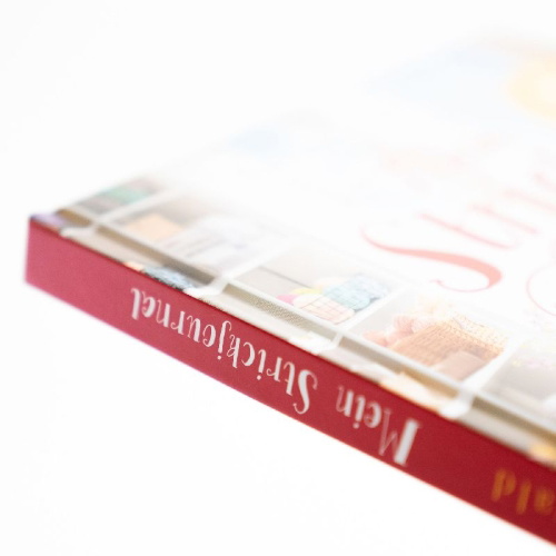 Buchcover und Innenansicht für das Buch: Mein Strickjournal