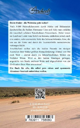 Buchcover und Innenansicht für das Buch: 4wheels - Auf dem Fahrrad um die Welt