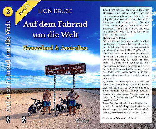 Buchcover und Innenansicht für das Buch: 4wheels - Auf dem Fahrrad um die Welt