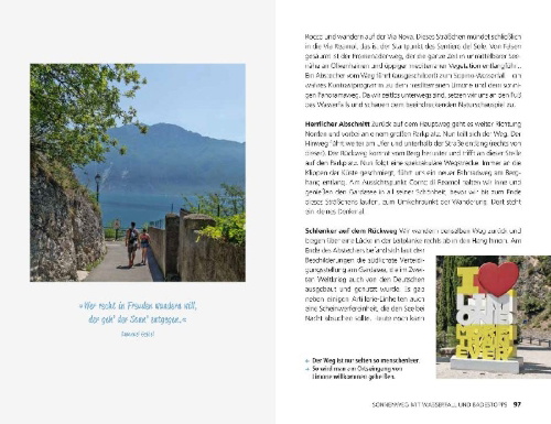 Buchcover und Innenansicht für das Buch: Wander dich glücklich - Gardasee