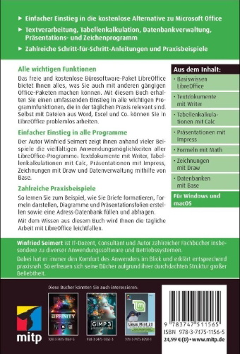 Buchcover und Innenansicht für das Buch: LibreOffice 26