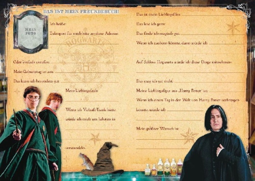 Buchcover und Innenansicht für das Buch: Harry Potter: Meine Freunde