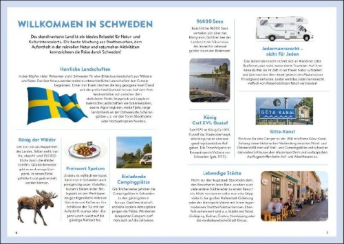 Buchcover und Innenansicht für das Buch: Schweden mit dem Wohnmobil