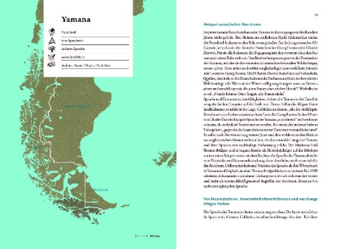 Buchcover und Innenansicht für das Buch: Atlas der verlorenen Sprachen