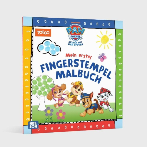 Buchcover und Innenansicht für das Buch: PAW Patrol Kindergartenheft: Mein erstes Fingerstempel-Malbuch