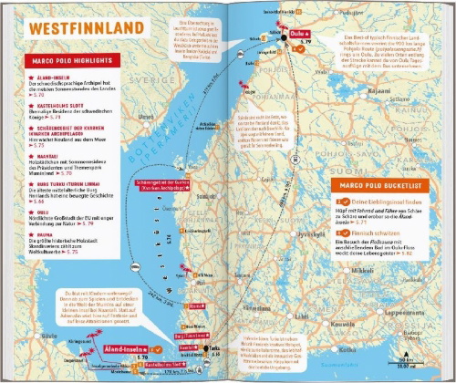 Buchcover und Innenansicht für das Buch: MARCO POLO Reiseführer Finnland