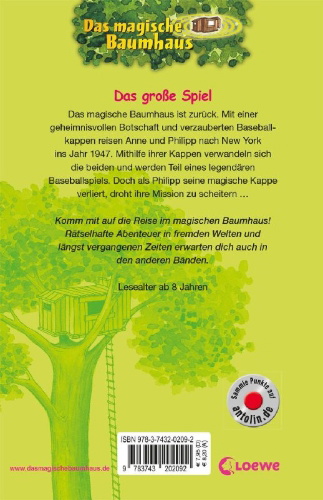 Buchcover und Innenansicht für das Buch: Das magische Baumhaus 54 - Das große Spiel