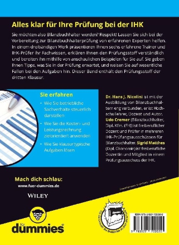 Buchcover und Innenansicht für das Buch: Bilanzbuchhalter-Prüfung Band III für Dummies