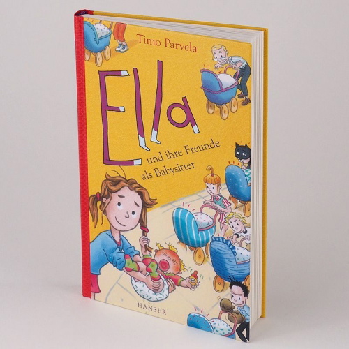 Buchcover und Innenansicht für das Buch: Ella ja kaverit lapsenvahteina