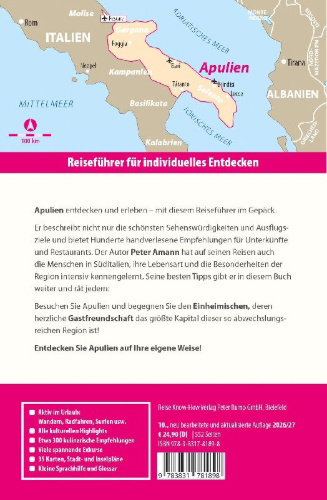 Buchcover und Innenansicht für das Buch: Reise Know-How Reiseführer Apulien