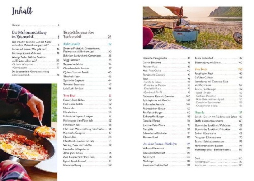 Buchcover und Innenansicht für das Buch: Vanlife Cooking