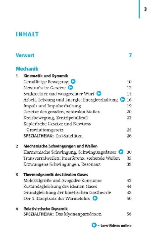Buchcover und Innenansicht für das Buch: Sicher im Abi Kompakt-Wissen Physik
