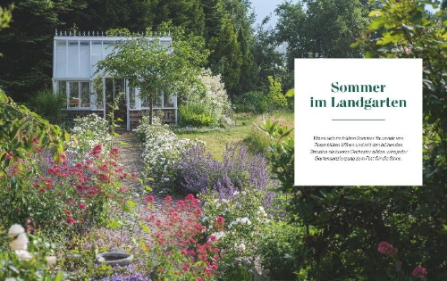 Buchcover und Innenansicht für das Buch: Ein Jahr in unserem Landgarten