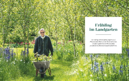 Buchcover und Innenansicht für das Buch: Ein Jahr in unserem Landgarten