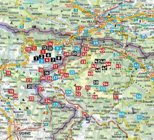 Buchcover und Innenansicht für das Buch: ROTHER Wanderführer Julische Alpen. 61 Touren zwischen Tarvisio, Bled und Tolmin - mit Nationalpark Triglav und So¿atal