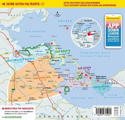 Buchcover und Innenansicht für das Buch: MARCO POLO Reiseführer Usedom