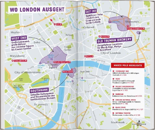 Buchcover und Innenansicht für das Buch: MARCO POLO Reiseführer London