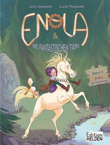Buchcover und Innenansicht für das Buch: Enola et les animaux extraordinaires 2