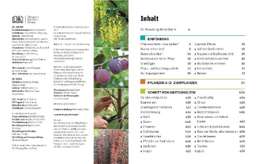 Buchcover und Innenansicht für das Buch: Gartenwissen Pflanzenschnitt