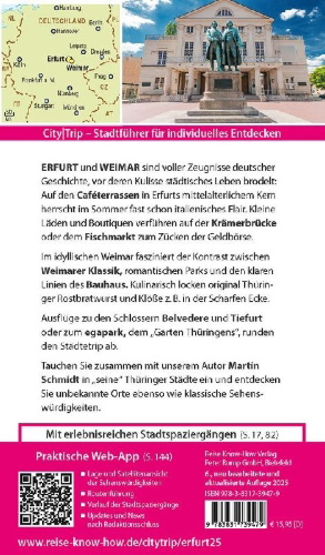 Buchcover und Innenansicht für das Buch: Reise Know-How CityTrip Erfurt und Weimar