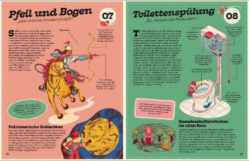 Buchcover und Innenansicht für das Buch: Around the World in 80 Inventions