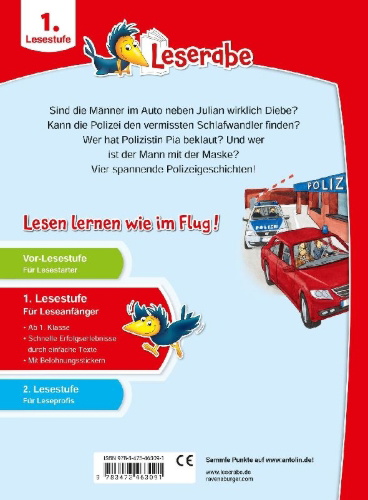 Buchcover und Innenansicht für das Buch: Leserabe 1. Lesestufe - Polizeigeschichten