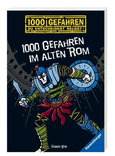 Buchcover und Innenansicht für das Buch: 1000 Gefahren im alten Rom