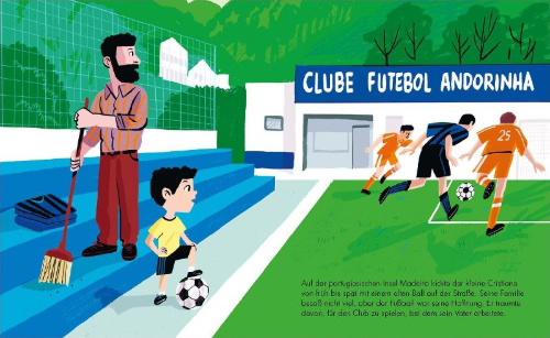 Buchcover und Innenansicht für das Buch: Little People, Big Dreams: Cristiano Ronaldo