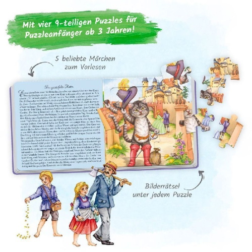 Buchcover und Innenansicht für das Buch: Trötsch Pappenbuch Puzzlebuch Märchen