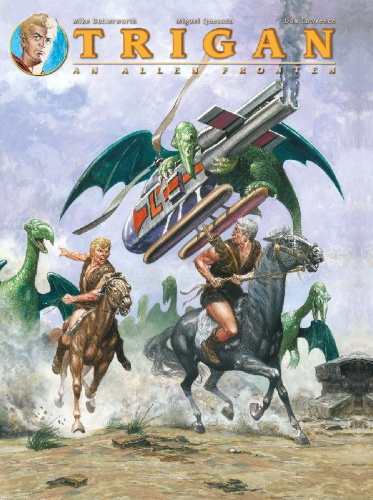 Buchcover und Innenansicht für das Buch: The House of the Five Moons, The Outlaw Planet, The Glass Palace, Terror from Tarron, The Sun-Worshippers, Rogue Planet
