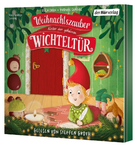 Buchcover und Innenansicht für das Buch: Weihnachtszauber hinter der geheimen Wichteltür