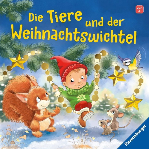 Buchcover und Innenansicht für das Buch: Die Tiere und der Weihnachtswichtel