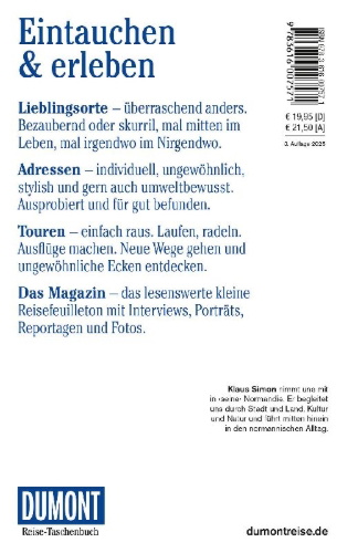 Buchcover und Innenansicht für das Buch: DUMONT Reise-Taschenbuch Reiseführer Normandie