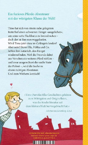 Buchcover und Innenansicht für das Buch: Ella ja kaverit hevosen selässä (Band 20)
