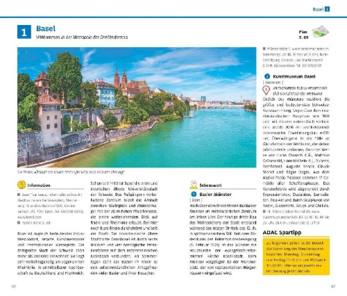 Buchcover und Innenansicht für das Buch: ADAC Reiseführer plus Schweiz
