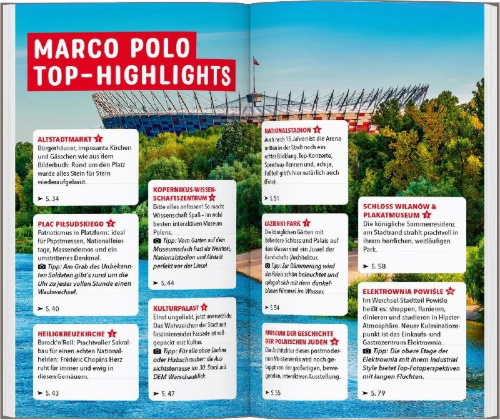 Buchcover und Innenansicht für das Buch: MARCO POLO Reiseführer Warschau