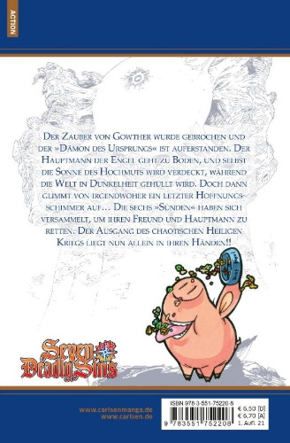 Buchcover und Innenansicht für das Buch: Nanatsu no Taizai