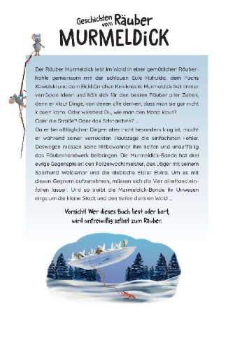 Buchcover und Innenansicht für das Buch: Geschichten vom Räuber Murmeldick