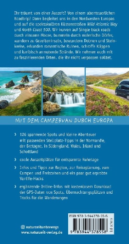 Buchcover und Innenansicht für das Buch: Naturzeit Vanlife: Wilde Küsten