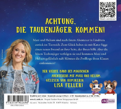 Buchcover und Innenansicht für das Buch: Musse & Helium - I duvjägarnas klor (Lindrizia)