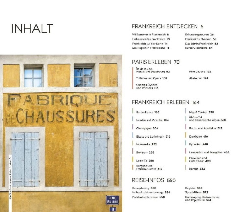 Buchcover und Innenansicht für das Buch: Vis-à-Vis Reiseführer Frankreich
