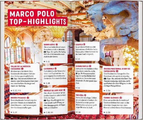 Buchcover und Innenansicht für das Buch: MARCO POLO Reiseführer Barcelona