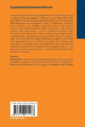 Buchcover und Innenansicht für das Buch: Organisationskulturen beeinflussen
