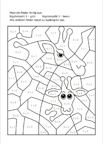 Buchcover und Innenansicht für das Buch: LERNSTERN. Mein Mathe-Malblock. Rechnen bis 10