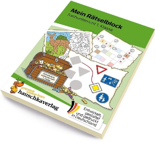Buchcover und Innenansicht für das Buch: Mein Rätselblock Sachunterricht 1. Klasse