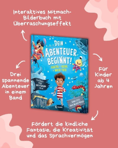 Buchcover und Innenansicht für das Buch: Pick A Story: A Pirate + Alien + Jungle Adventure